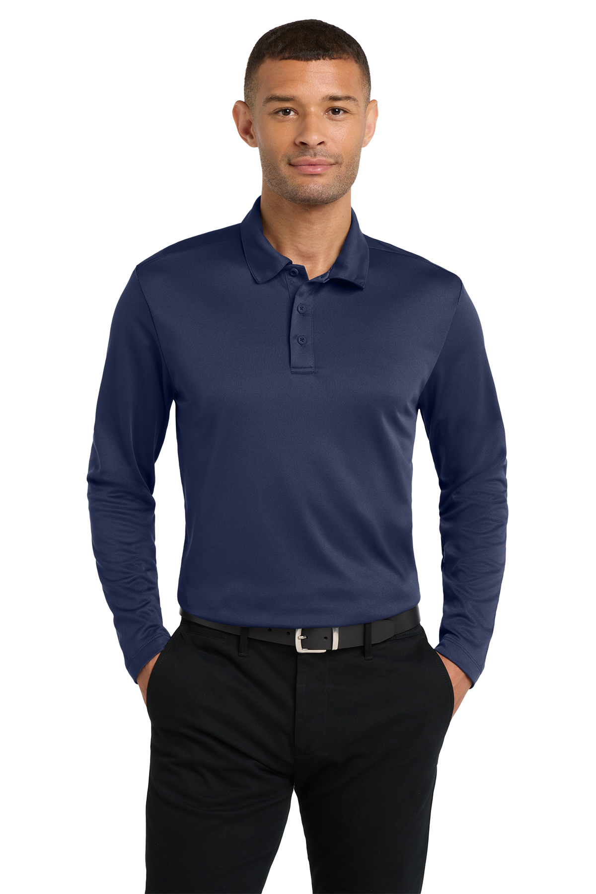 Men's Long Sleeve Polo - Image 2