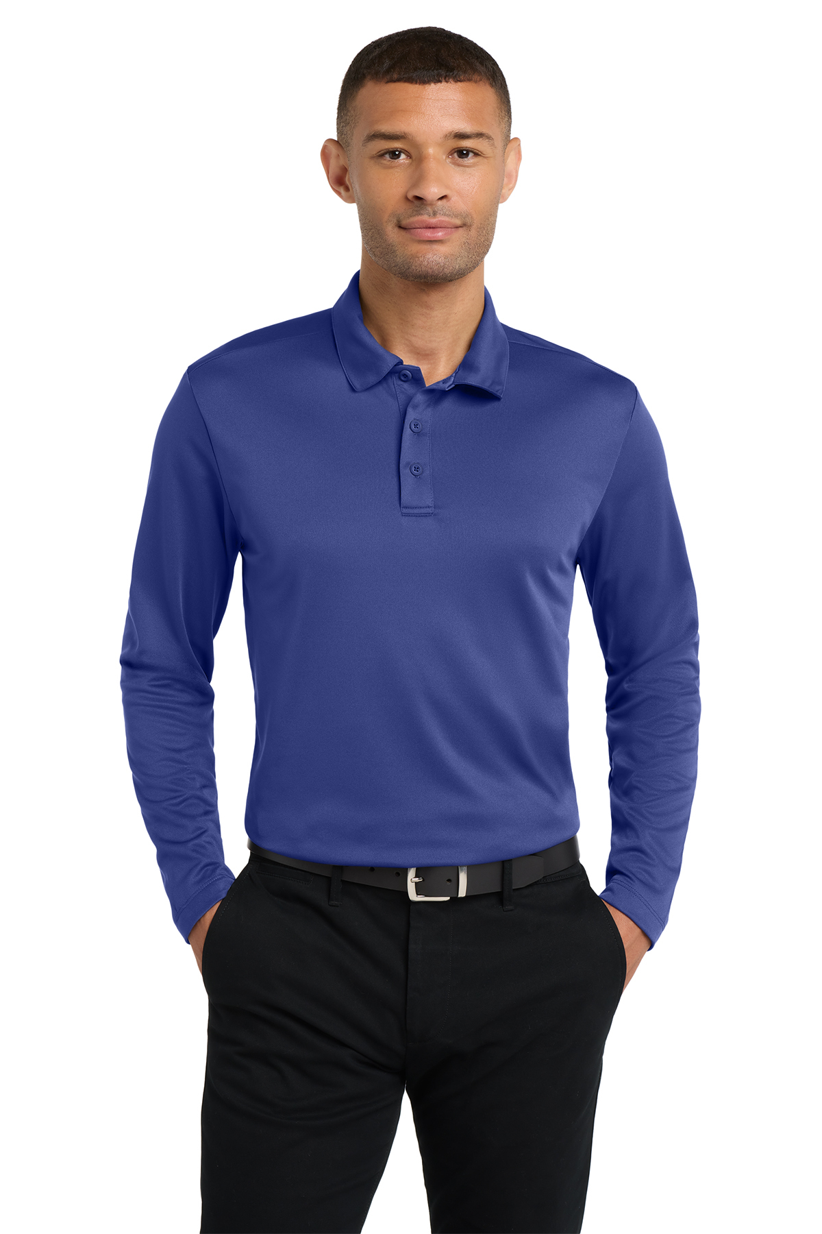 Men's Long Sleeve Polo - Image 3