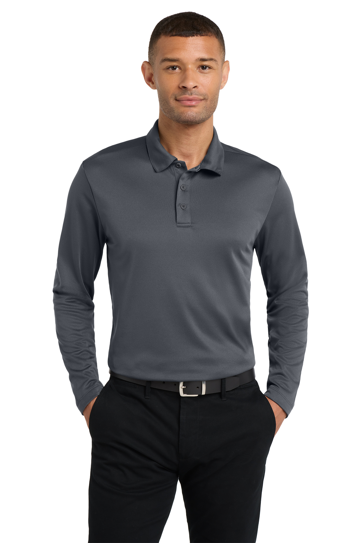 Men's Long Sleeve Polo - Image 4