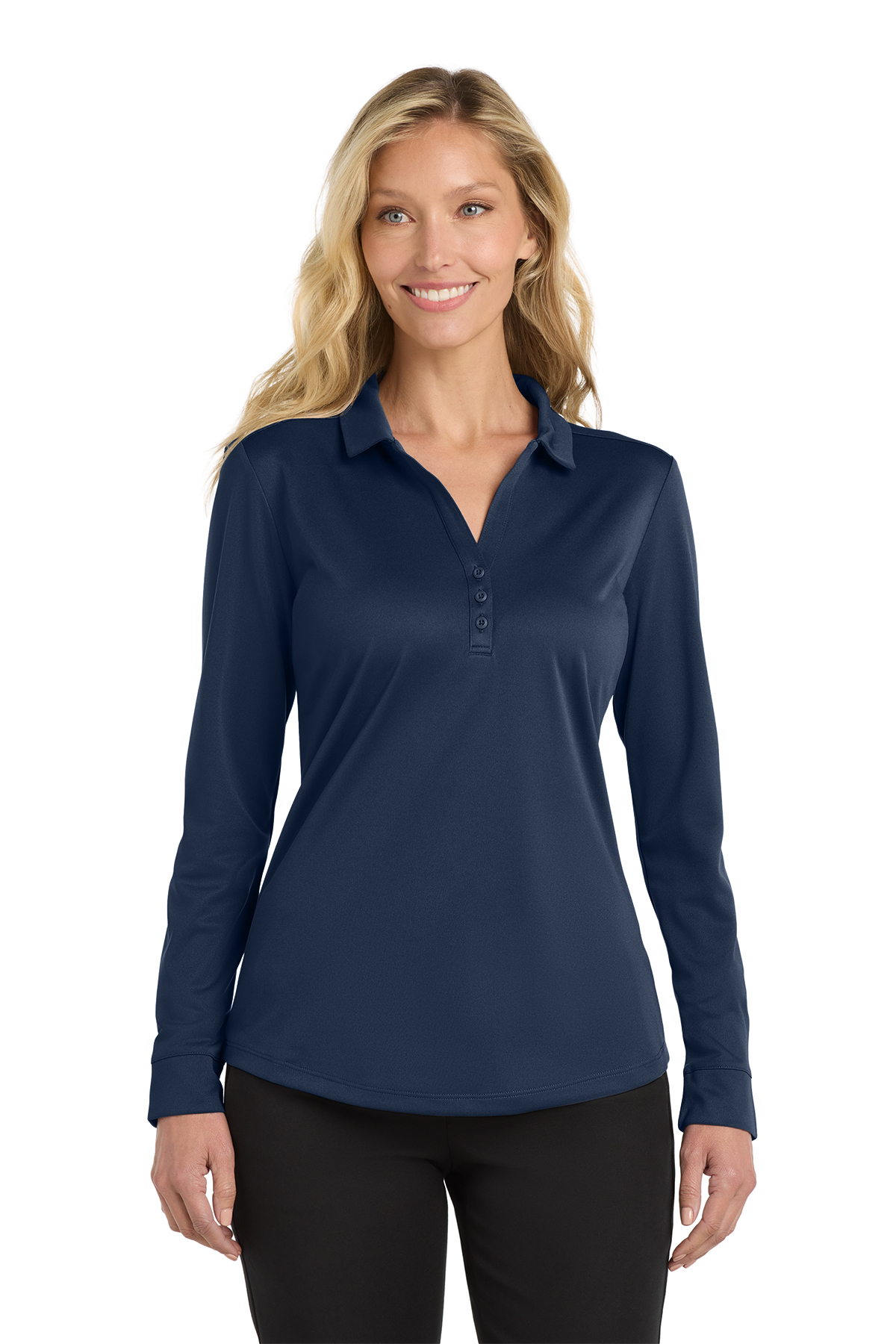 Women's Long Sleeve Polo - Image 2
