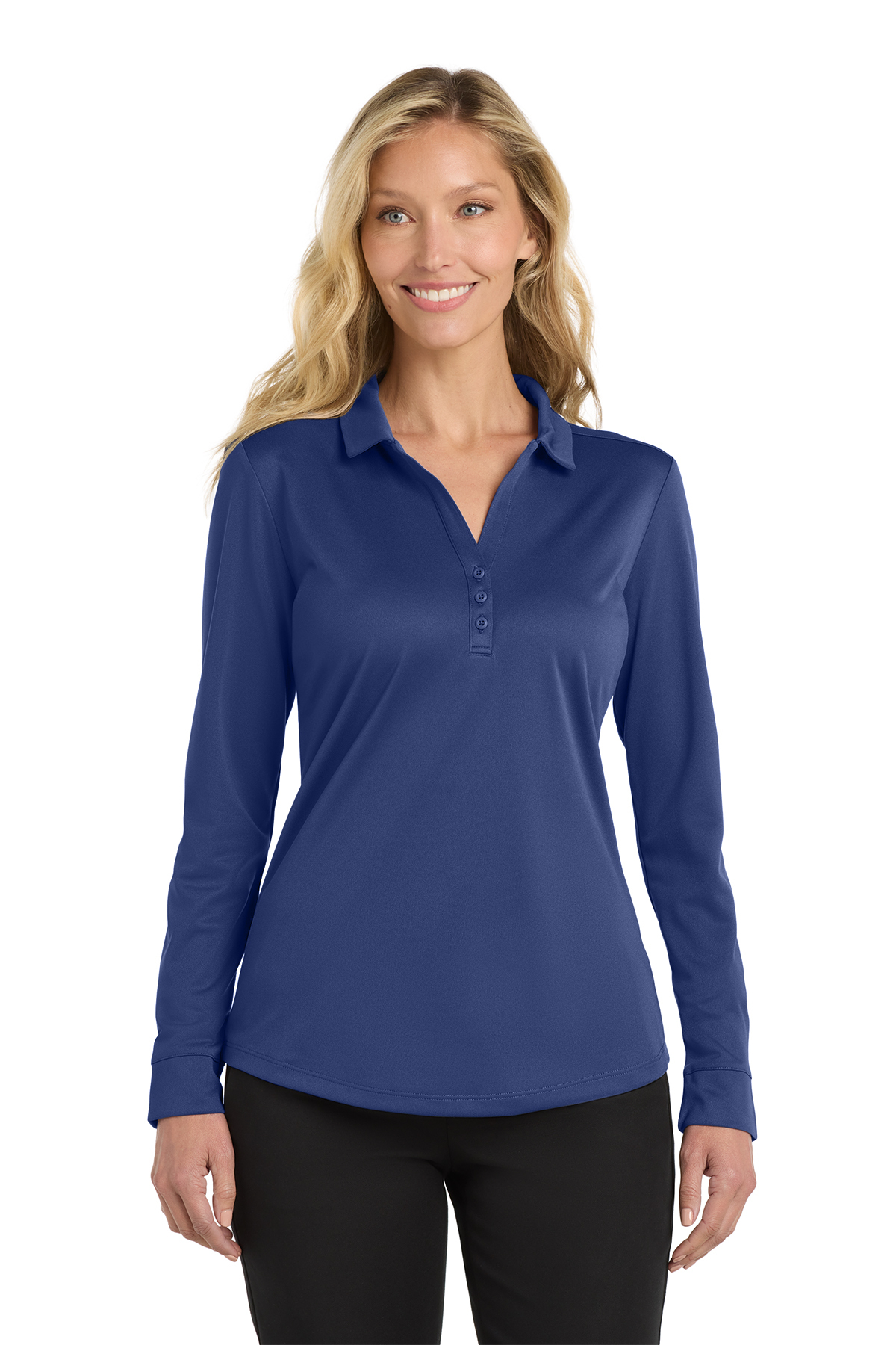 Women's Long Sleeve Polo - Image 3