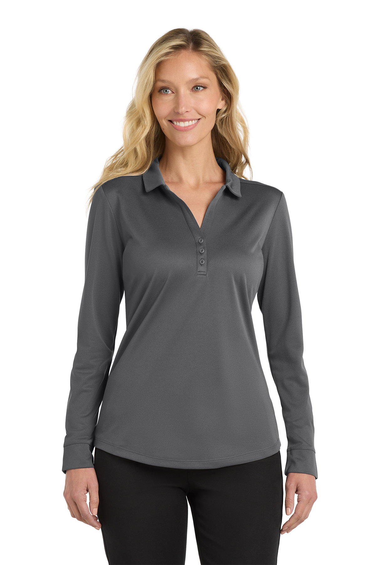 Women's Long Sleeve Polo - Image 4